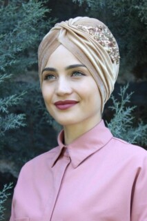 Velours Paillettes Vera Bone Caramel - Hijab