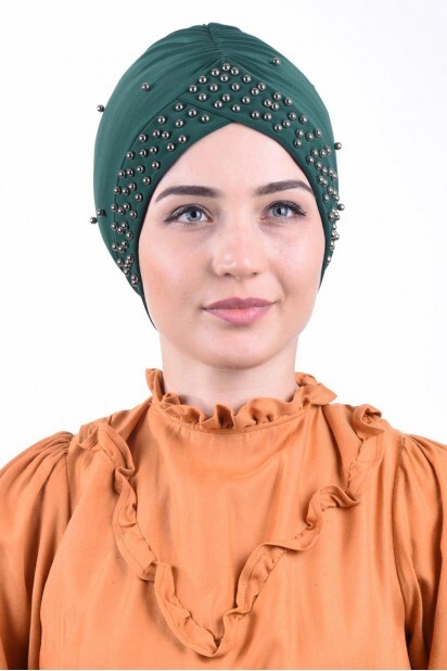 Pearl Pool Cap Emerald Green - 100284940 - Hijab