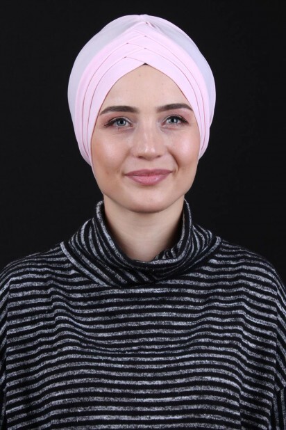 Double-Sided 3-Striped Bonnet Salmon - 100285272 - Hijab