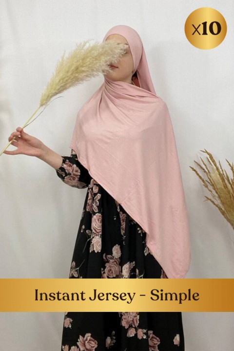 Hijab jersey premium  prêt à nouer, bandeau droit intégré - en box 10 pièces - Hijab