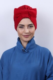 Double-Sided Bonnet Red with Bow - 100285288 - Hijab