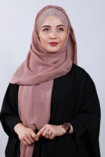 Châle Croisé 3 Rayures Argenté Vison - Hijab