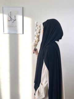 Shawl - Jersey premium MAXI Noir - Hijab
