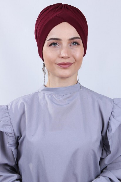 Bonnet Nevrulu Double Face Rouge Bordeaux - Hijab