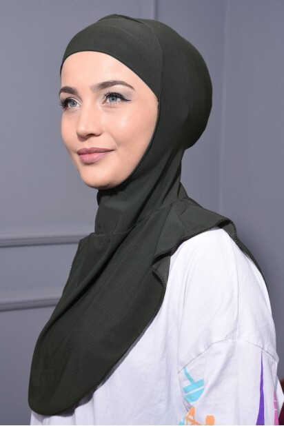 Neck Collar Hijab Khaki Green