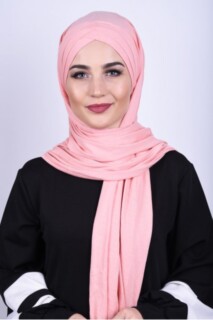 Combed Cotton 3-Striped Shawl Salmon - 100285219 - Hijab