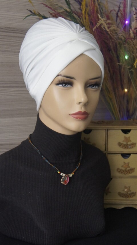 Cross Bonnet-Off White - 100285711 - Hijab