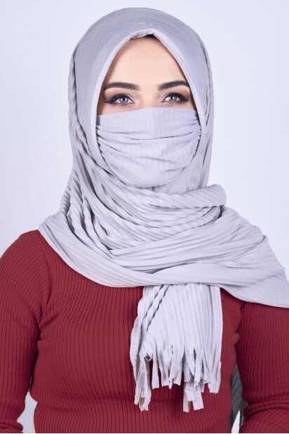 شال مقنع رمادي - Hijab