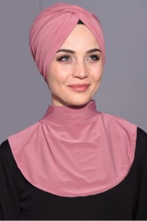Snap Fastener Hijab Collar Dried Rose