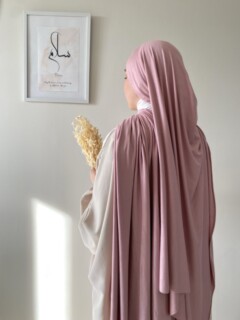 Maxi jersey sandy hijjab®️ Création - rose poudré - Hijab