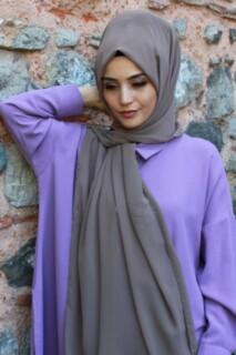 Châle Mousseline Uni Vison - Hijab