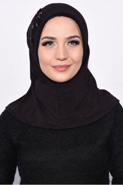 Hijab Paillettes Pratique Marron Amer - Hijab