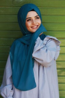 Châle Mousseline Uni Bleu Pétrole - Hijab