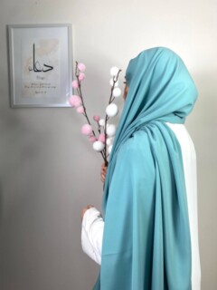 Shawl - ماكسي مدين حرير إنجليزي أخضر - Hijab