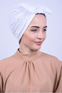 Lace Bow Bonnet White