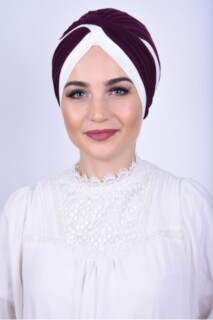 Bicolore Vera Bonnet Prune - Hijab