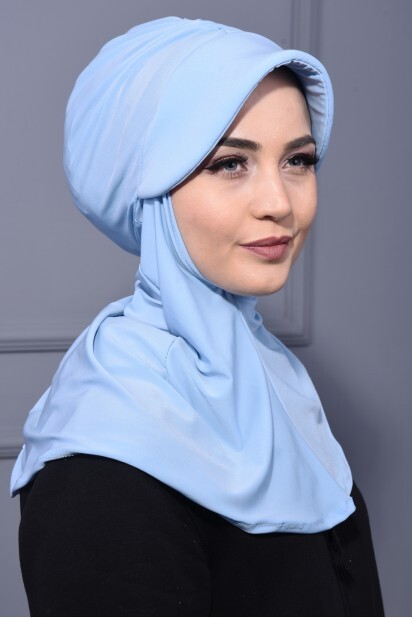 Sports Hat Scarf Baby Blue - 100285629 - Hijab