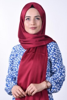 Dubai Soie Gaufre Châle Bordeaux - Hijab