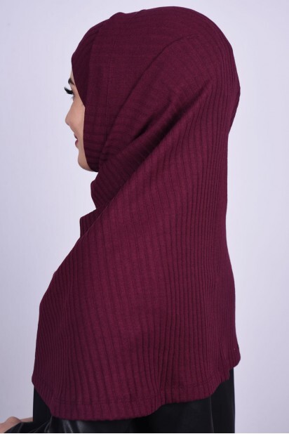 Cross Bonnet Knitwear Hijab Claret Red