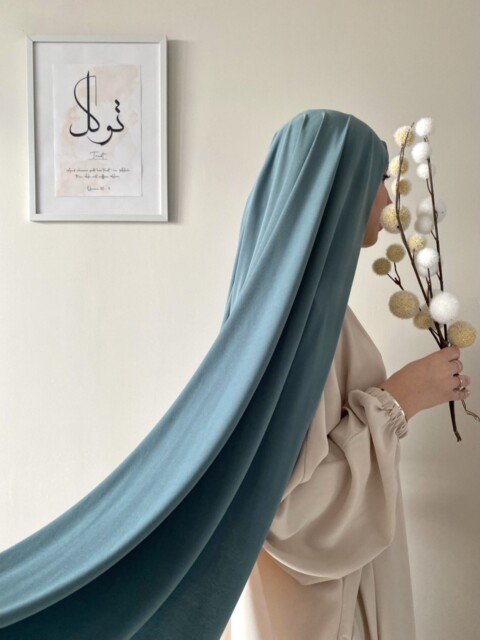 Shawl - ماكسي جيرسي ساندي Hijjab®️ Creation - أزرق فاتح - Hijab