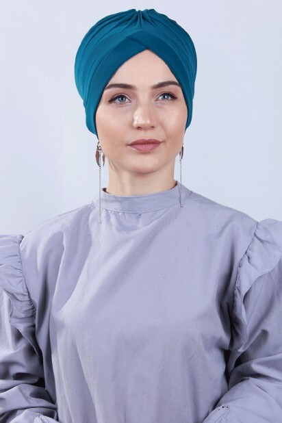 بونيه نيفرولو بوجهين أزرق بترولي - Hijab