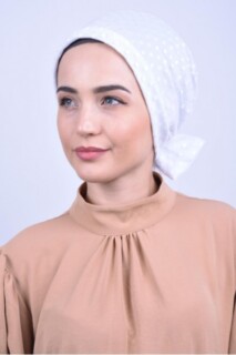 Lace Bow Bonnet White