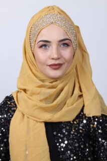 Stone Boneli Design Shawl Gold Yellow - 100282966 - Hijab