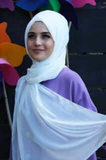 Plain Chiffon Shawl Ecru - 100285448 - Hijab