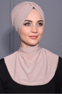 Snap Fastener Hijab Collar Light Mink