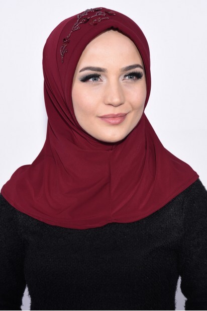 Hijab Paillettes Pratique Rouge - Hijab
