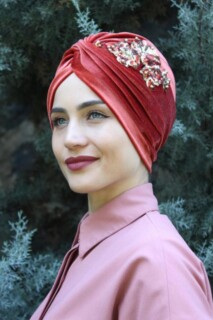 Velvet Sequined Vera Bonnet Tile - 100285065 - Hijab