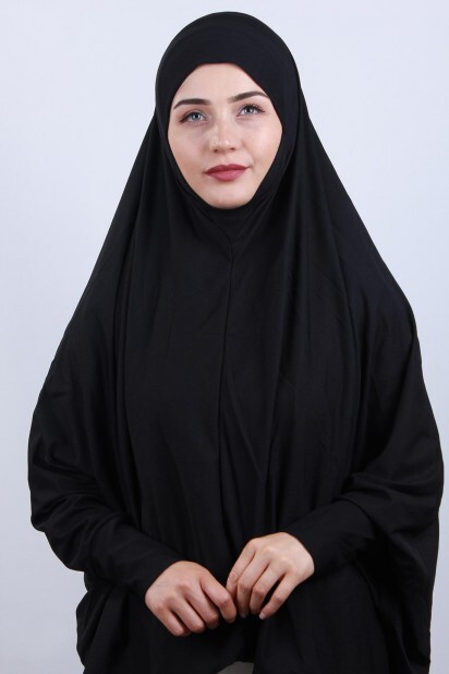 5XL Veiled Hijab Black