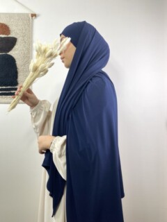 جيرسي ساندي بريميوم باللون الأزرق الداكن - Hijab