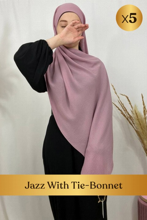Hijab Jazz prêt à porter bonnet à nouer intégré - en box 5 pièces - Hijab