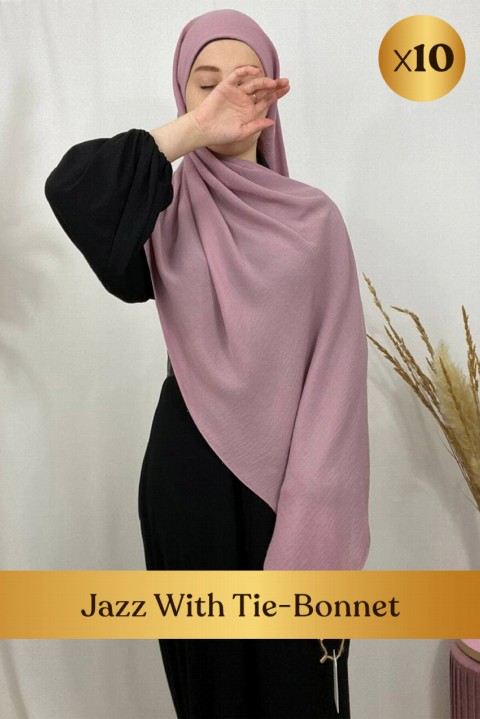 Hijab Jazz prêt à porter bonnet à nouer intégré - en box 10 pièces - Hijab