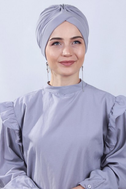 Bonnet Nevrulu Double Face Gris - Hijab