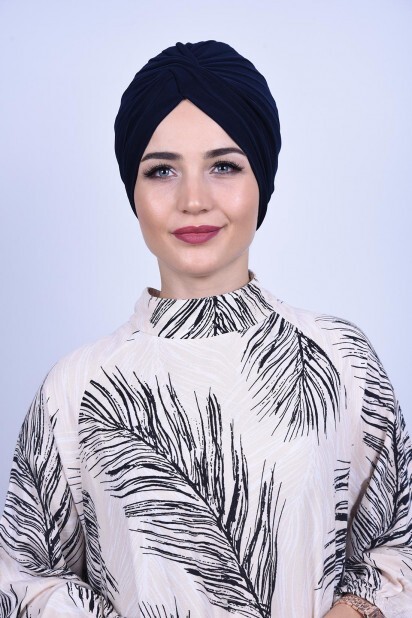 Bonnet Vera Extérieur Bleu Marine - Hijab