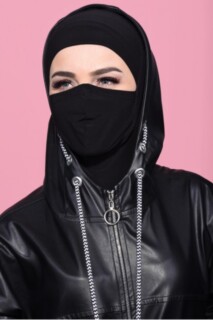 Masked Sport Hijab Black