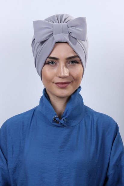 Bonnet Bowknot Double Face Gris - Hijab