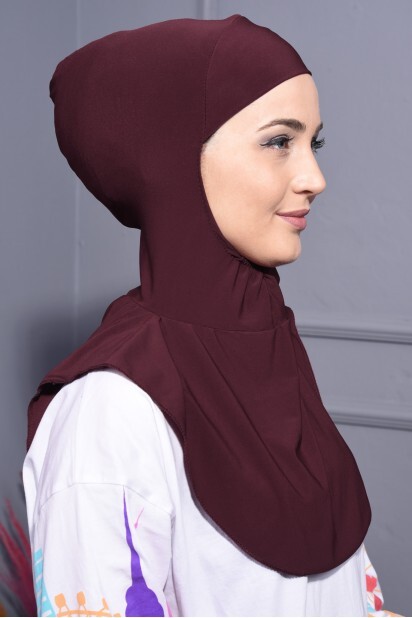 Neck Collar Hijab Claret Red