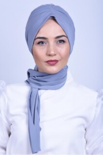 Cravate Froncée Gris Os - Hijab