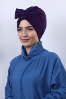 Bowtie Double-Sided Bonnet Purple