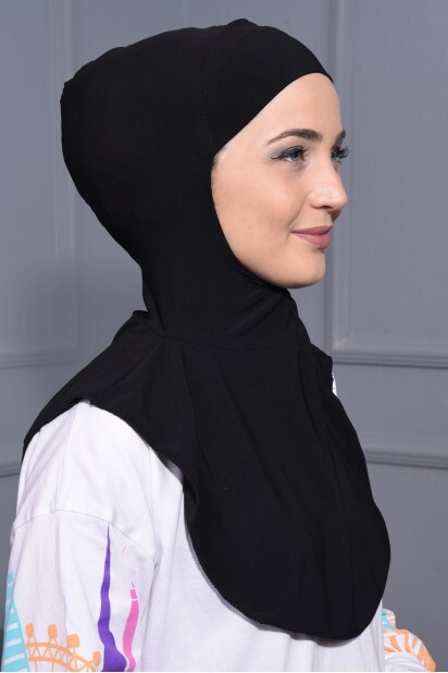 Neck Collar Hijab Black