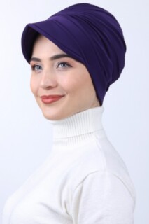 Buckled Hat Bonnet Purple