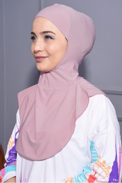 Neck Collar Hijab Powder Pink