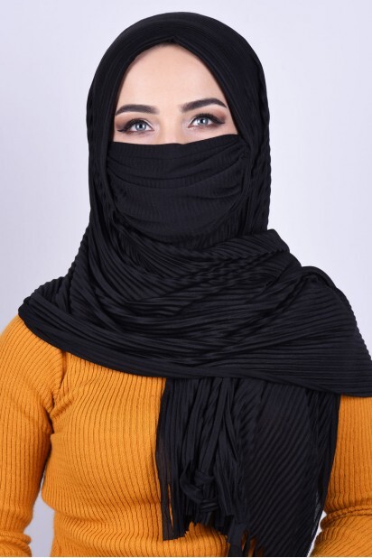 Masked Shawl Black - 100285353 - Hijab