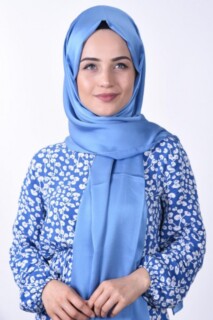 Châle Dubai Soie Gaufré Bleu Bébé - Hijab