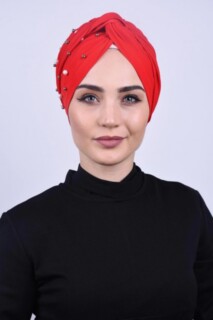 Bonnet Sergé Nacré Rouge - Hijab
