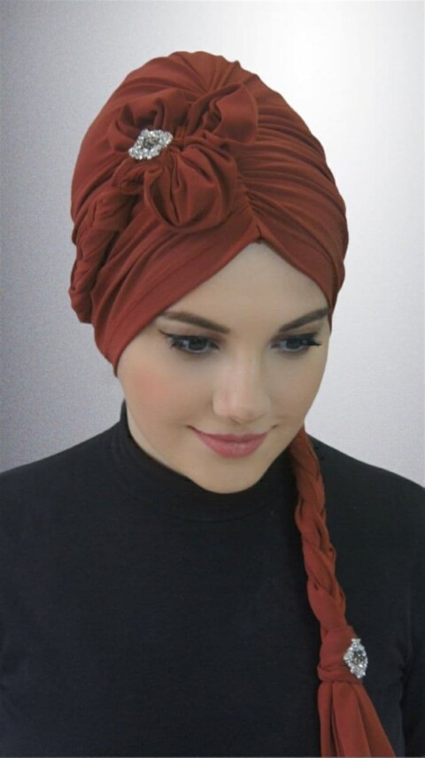 Floral Braided Bonnet Colored - 100283165 - Hijab