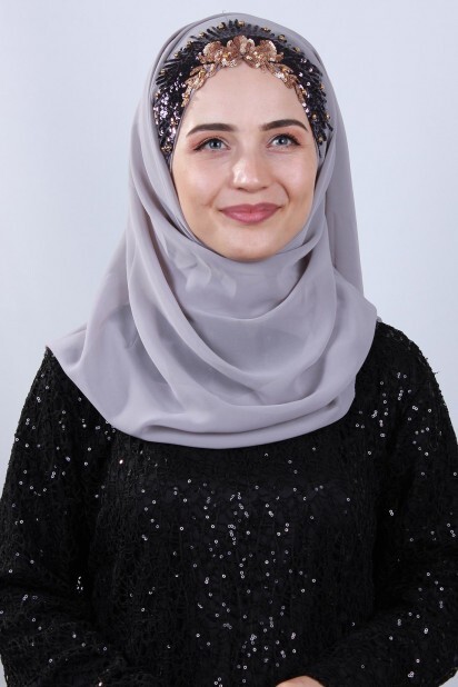 Design Princesse Châle Gris Argenté - Hijab